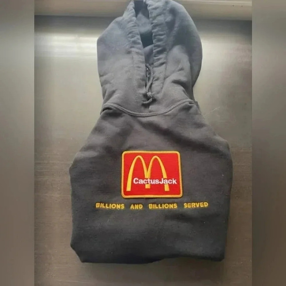 Travis Scott x McDonald's Cactus Jack Billions  Served Hoodie Black Size XL - Picture 5 of 6
